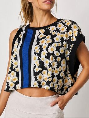 Daisy Floral Open Back Crop Top Free People Movement XS/S Activewear